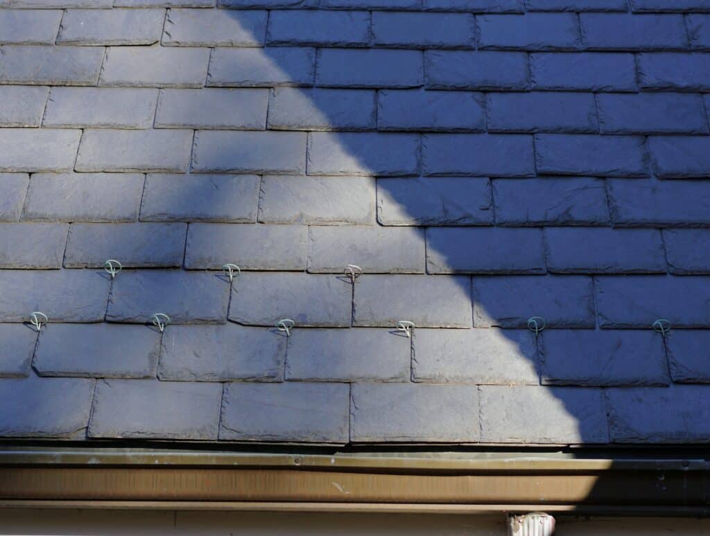A slate tile roof